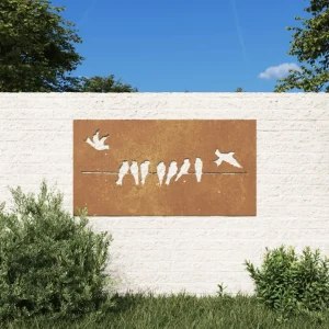 Grow Your Homes Patio Wall Decoration Corten Steel Bird Design