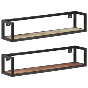 Grow Your Homes Wall Shelves 2 pcs Solid Reclaimed Wood