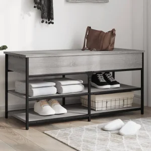 Grow Your Homes - Shoe Bench Grey Engineered Wood