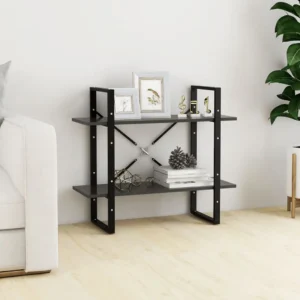 Grow Your Homes 2-Tier Book Cabinet Gray Engineered Wood